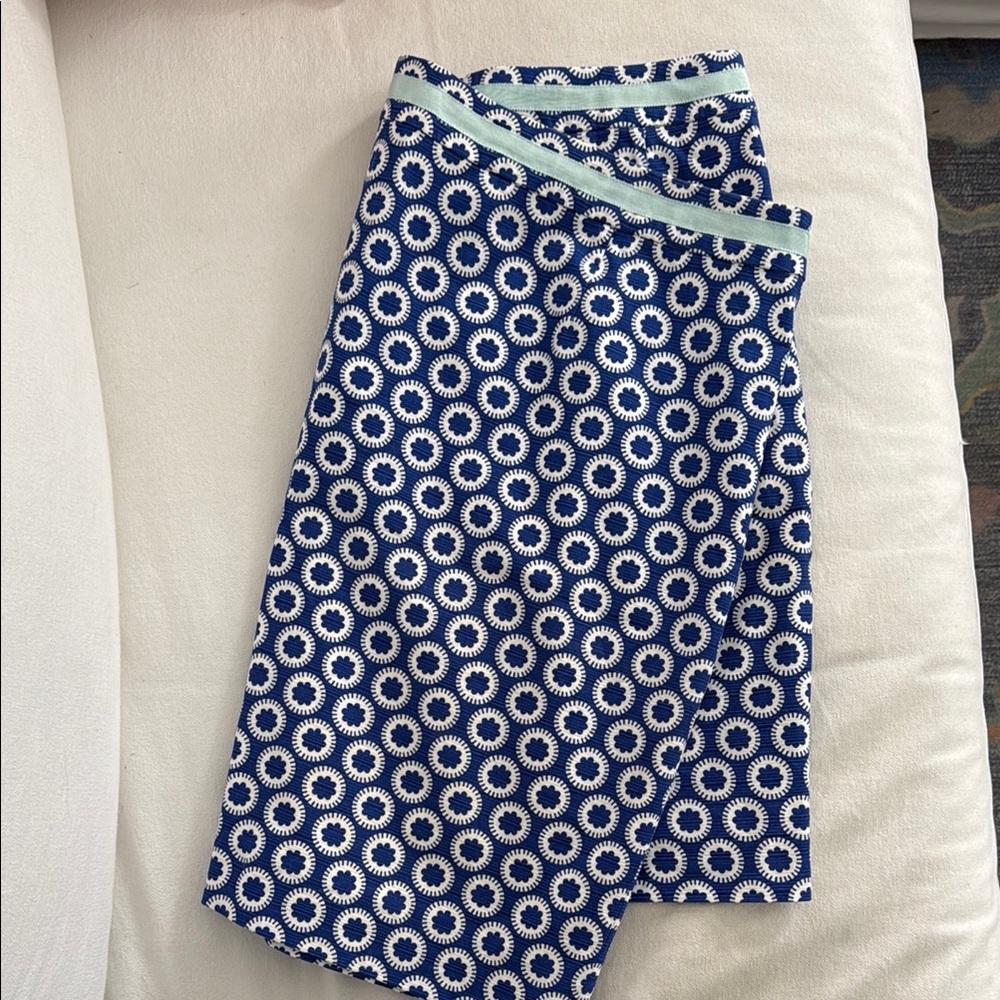 Boden Blue and White Patterned Skirt